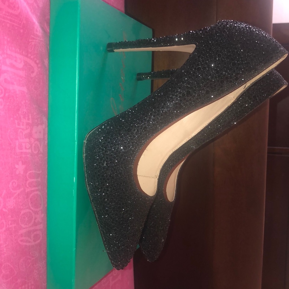 Black Rhinestone heels